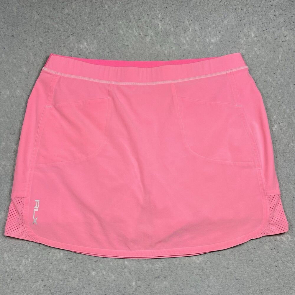 RLX Golf Skort Ralph Lauren Womens Large Pink Polyester Spandex Performance $128